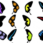 Find the wings that match, to make butterflies. Use colours, shapes and patterns to help you.